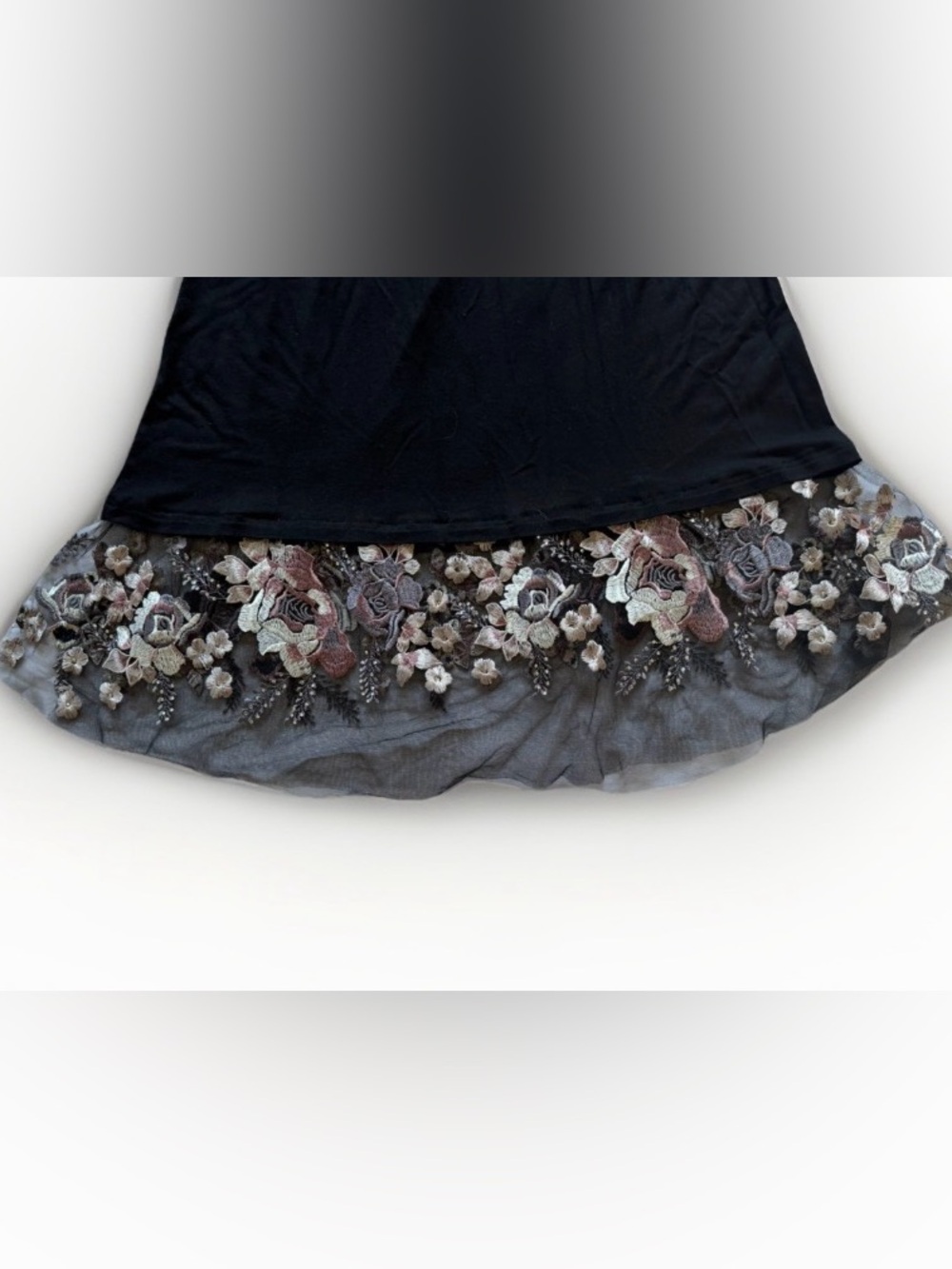 Floral Embroidered Rhinestone Tulle Cami Tank Top Whimsigoth Y2K Festival Boho - Picture 4 of 10